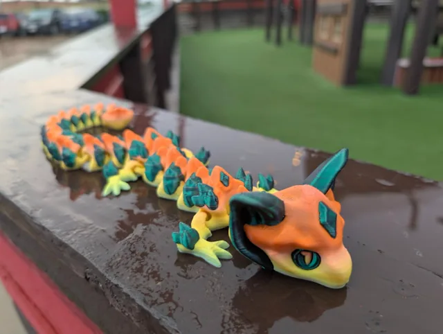 Cyberfang, a futuristic 3D-printed dragon